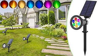 7-LED Solar Powered Garden Spotlight