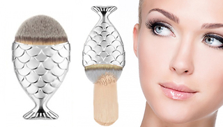Mermaid Tail Silver Fish Scale Cosmetic Brush