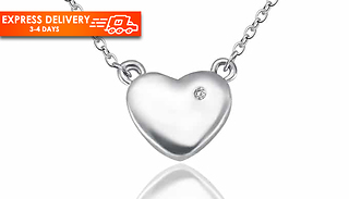 Natural Diamond Heart Pendant Necklace