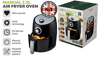 Tower 1000W 2.2L Capacity Manual Air Fryer