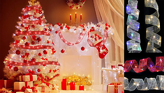 Christmas Ribbon Fair Lights - 2-10M, 3 Colours & 2 Lights