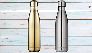 Double-Walled Stainless Steel 500ml Water Bottle - 2 Colours
