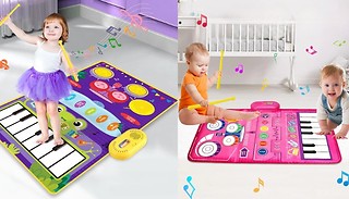 2-in-1 Piano & Drum Mat Learning Toy - 2 Colours 