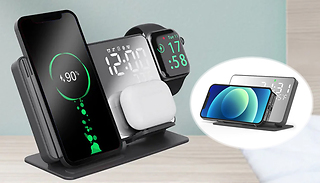 Wireless Screen Display Mobile Charging Dock With Clock Display