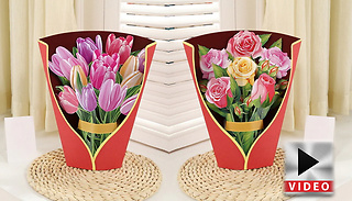 3D Paper Flower Bouquet Card - 7 Options