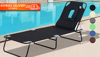 Outsunny Adjustable Sun Lounger with Pillow - 4 Colours