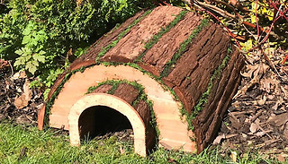 Wooden Hedgehog Hoggery Log House
