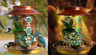 Solar-Powered Hanging Bird Feeder