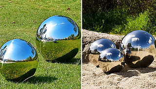 6 Stainless Steel Gazing Balls - 2 Colours