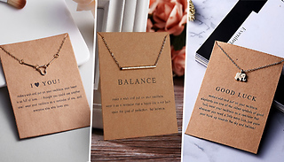 Eira Wen Gold Plated Pendant & Balance Message Card - 18 Options