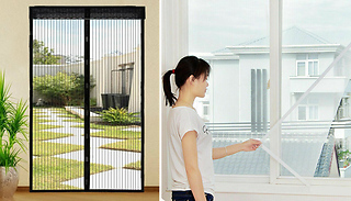 Magnetic Door or Window Bug-Screen Net Set - 2 Options & 2 Sizes