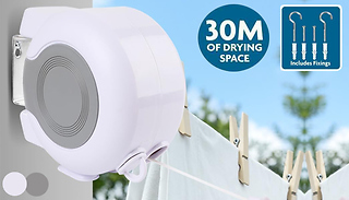 30m Retractable Wall Mounted Clothes Washing Line
