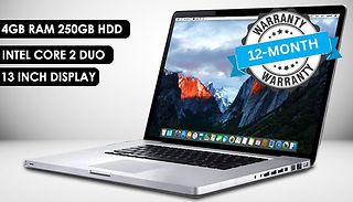 Apple MacBook A1278 13-Inch Intel Core Duo 250GB HDD 4GB RAM