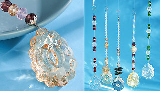 1 or 5 Crystal Pendant Suncatcher Hanging Ornaments - 5 Designs