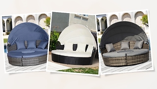 Outsunny 5-Piece Rattan Garden Canopy Day Bed - 3 Colours