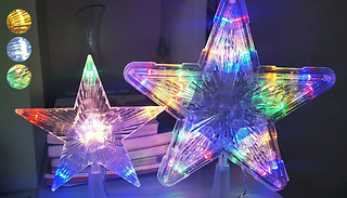 Star LED Light-Up Christmas Tree Topper - 3 Colours & 2 Sizes