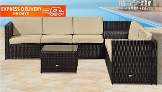 Outsunny 8-Piece Rattan Garden Furniture Set - Brown