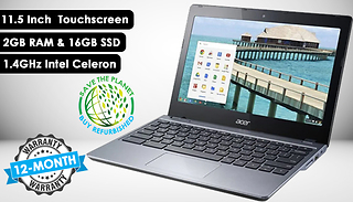 Acer C720 Touchscreen 11.6-Inch Celeron Chromebook 16GB 2GB