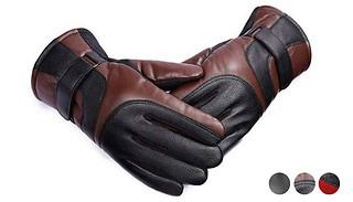 Men's PU Leather Waterproof Touch Screen Gloves - 3 Colours