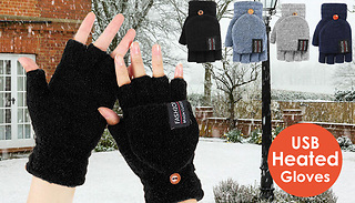 USB Electric Heated Mitten Gloves - 6 Colours