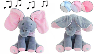 Plush Peek-A-Boo Singing Elephant - 3 Colours