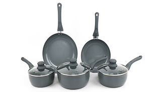 8-Piece Non-Stick Ribbed Induction Pan Cookware Set