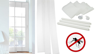 Set of 3 White Mesh Insect Net Curtains