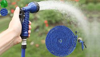 25, 75 or 100ft Expandable Magic Hose with Spray Gun - 2 Colours