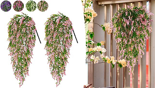 2x Artificial Lavender Bouquet Hanging Plants - 6 Colours