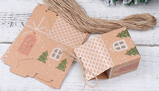 10, 20, or 40-Pack Kraft Christmas Gift Boxes