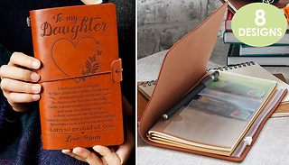 Engraved PU Leather Journal - 8 Designs