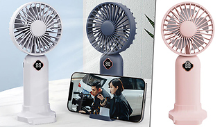 Mini Handheld Cooling Fan & Phone Holder - 3 Colours