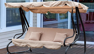 Convertible 3-Seater Swing Chair & Canopy