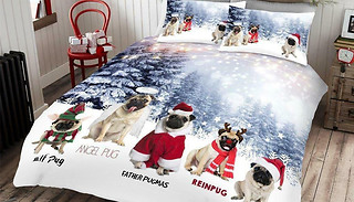 Angel Pug Christmas Duvet Set - 3 Sizes