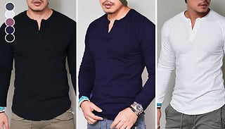 Men's Casual Button Long-Sleeve Shirt - 5 Colours & 7 Sizes