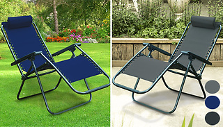 1 or 2 Zero Gravity Garden Recliner Chairs - 3 Colours
