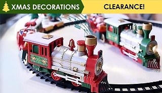Kid's Light-Up Christmas Train Track Toy Set - 2 Sizes