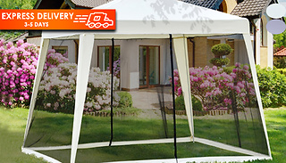 3x3m Outdoor Gazebo With Mesh Walls - 2 Colours