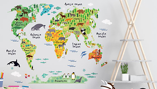 Children's Room World Map Wall Sticker