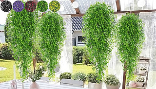 2x Artificial Hanging Fern Plants - 5 Colours