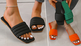 Open Toe Flat Cushioned Sandals - 3 Colours & 6 Sizes