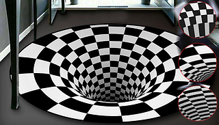 Optical Illusion Black and White Rug - 4 Patterns & 5 Sizes
