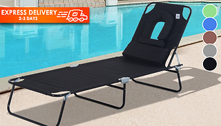 Outsunny Adjustable Sun Lounger with Pillow - 4 Colours