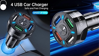 4-Port Universal USB Car Charger! - 2 Colours