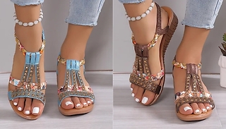 Rhinestone Sandals - 5 Colours, 6 Sizes