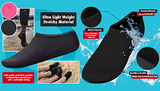 1 or 2 Non-Slip Quick-Dry Water Shoes - 2 Colours & 4 Sizes