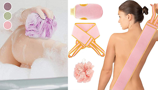 3-Piece Bathing Exfoliation Body Scrub - 3 Colours