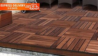 Acacia Wood Parquet Decking Tiles - 1,2,4,8 or 12-Pack