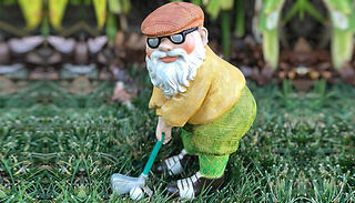 1 or 2 Golfing Garden Gnome Outdoor Decorations - 2 Sizes