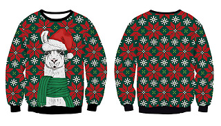 Christmas Llama Crewneck Jumper - 3 Sizes